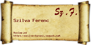 Szilva Ferenc névjegykártya
