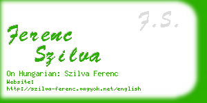 ferenc szilva business card